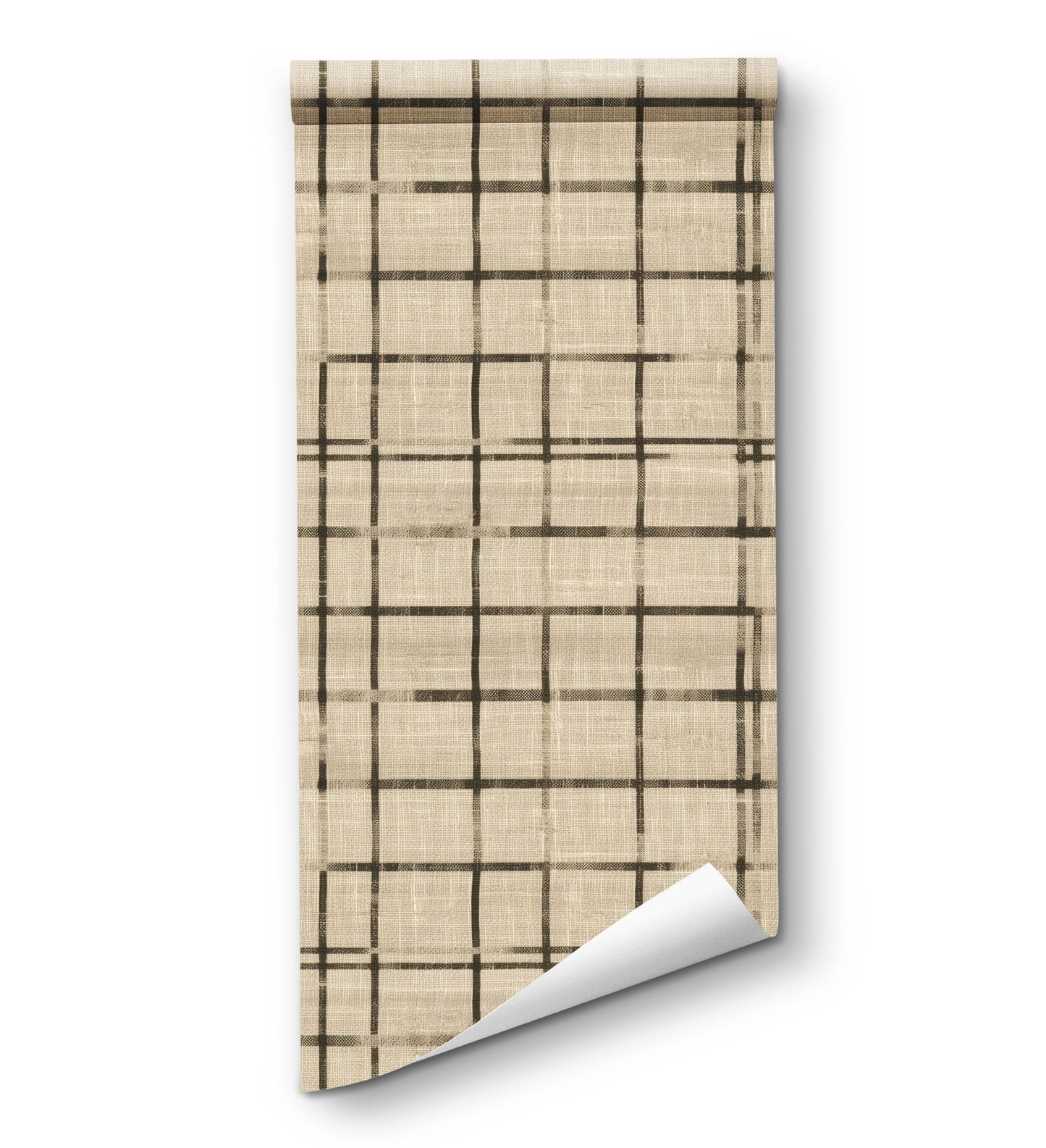 rollsrolla beige wallpaper, neutral wallpaper, plaid wallpaper, modern wallpaper, linen texture, modern home decor,