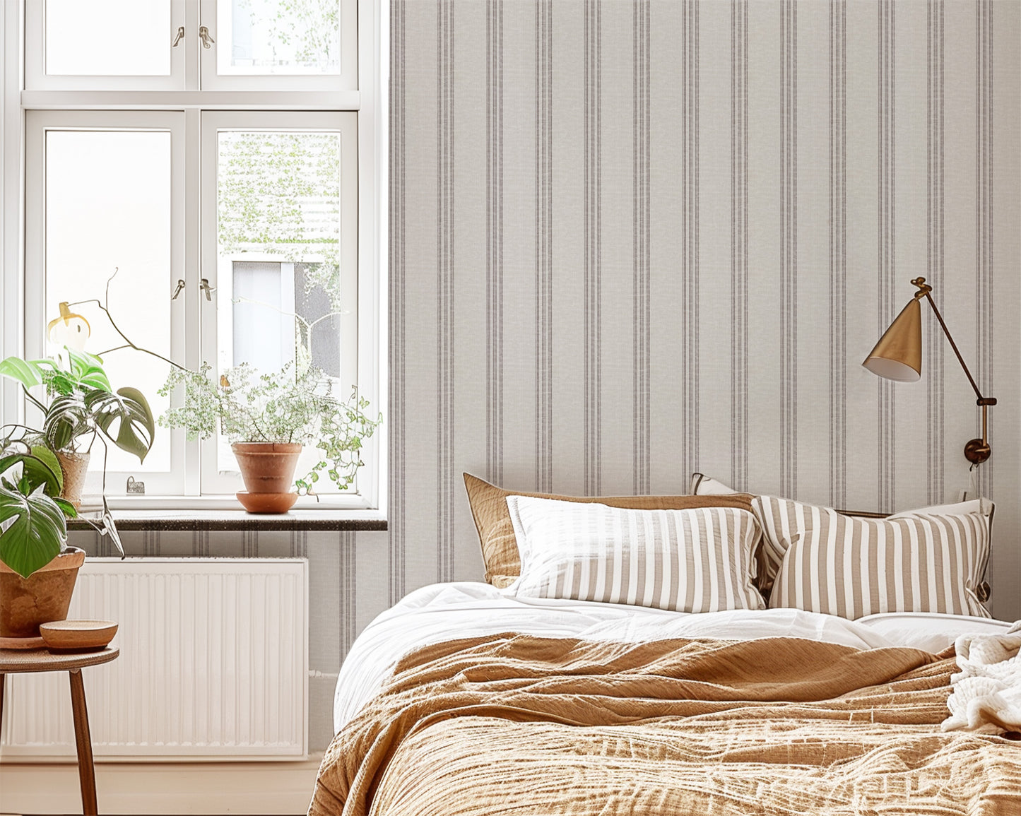 thin gray stripe wallpaper