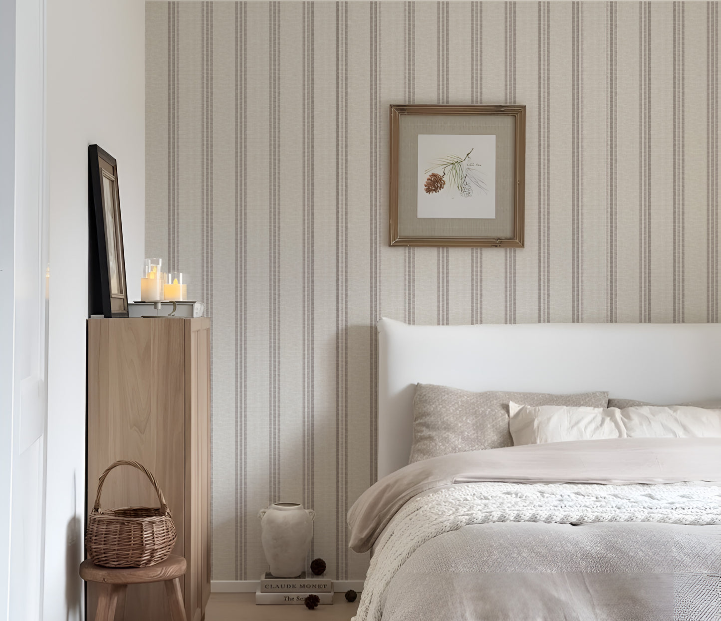 thin gray stripe wallpaper