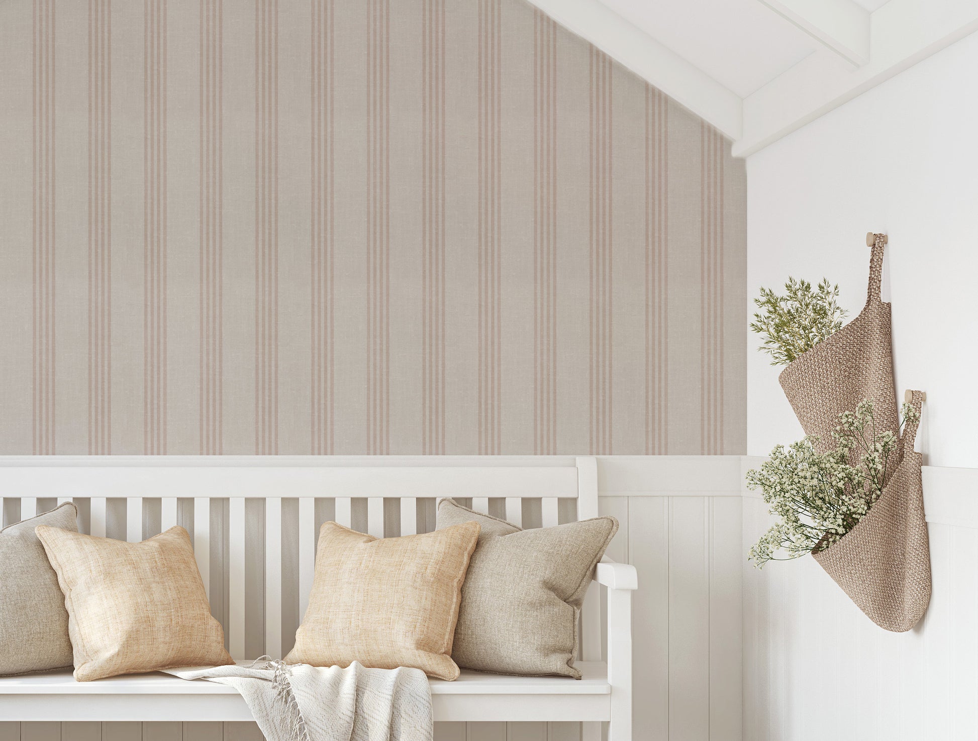 pink stripe peel and stick wallpaper