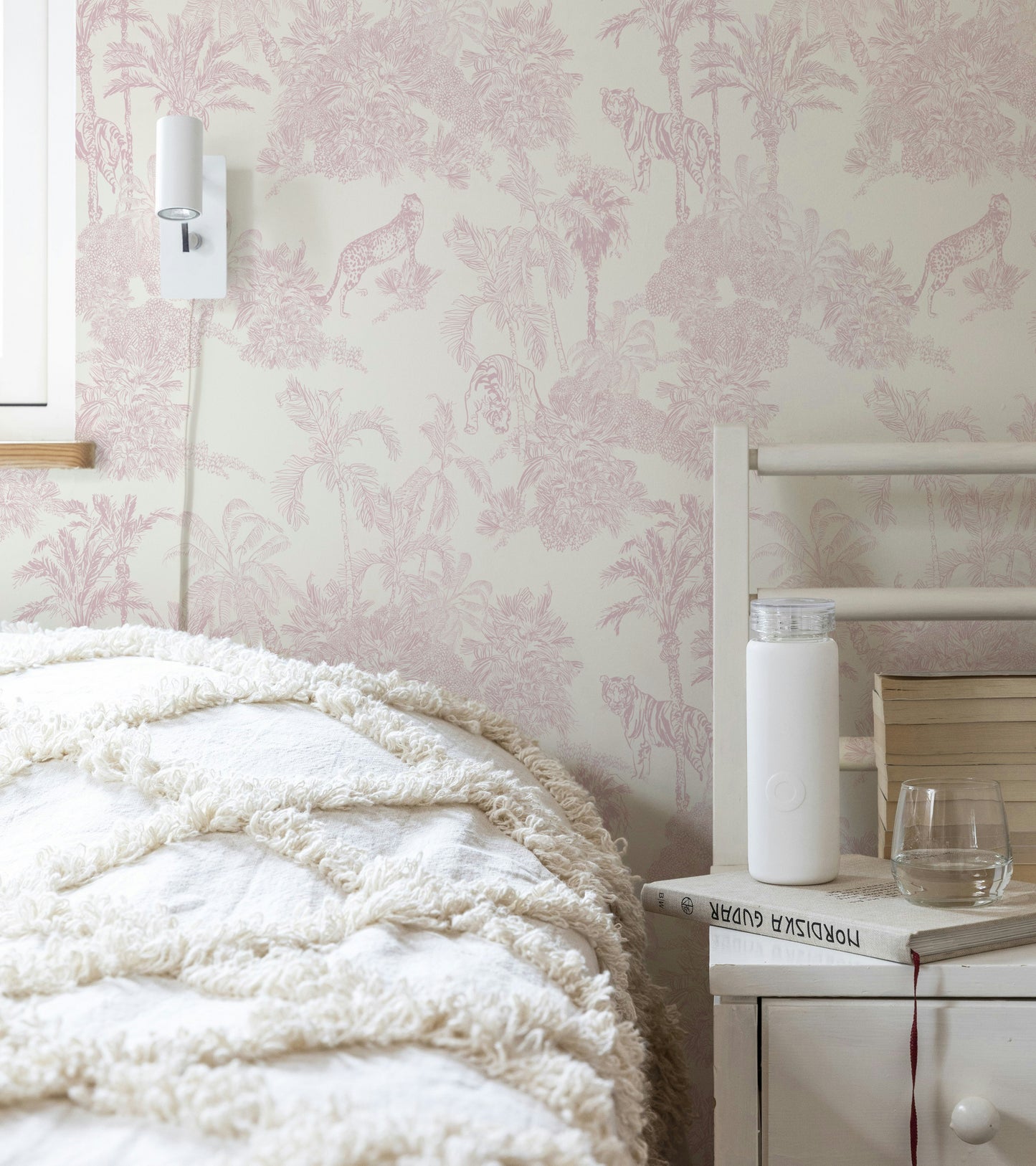 Pink toile wallpaper US Canada RollsRolla