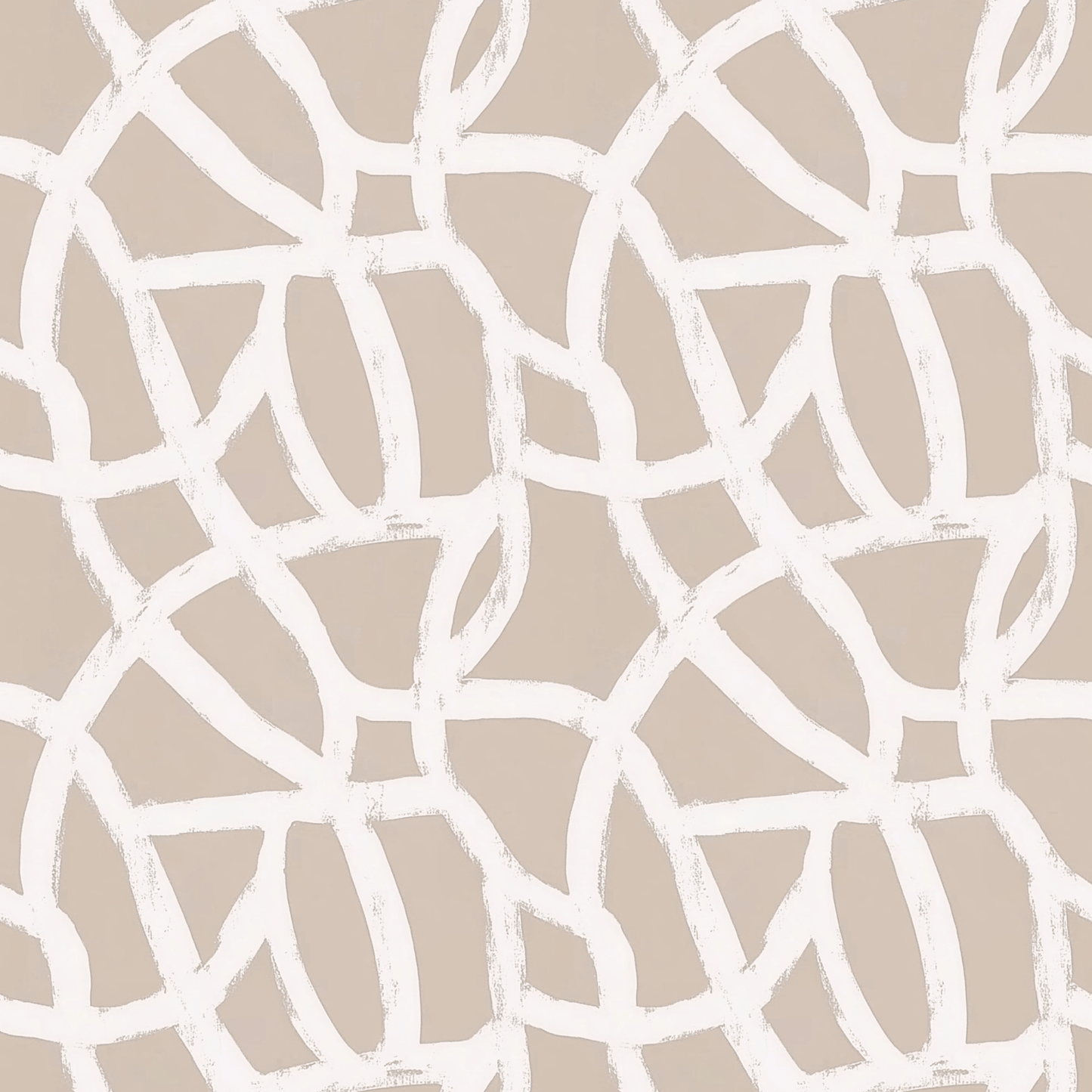 Beige White Abstract Lines Peel and Stick Wallpaper