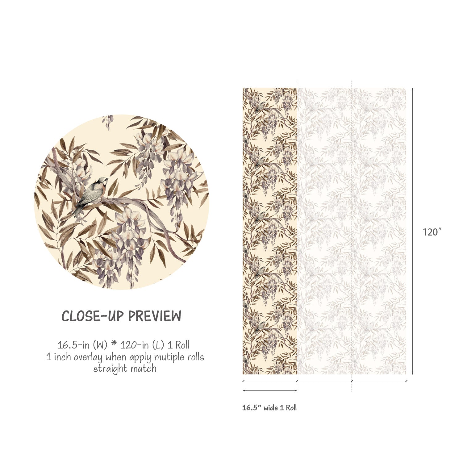 Neutral Sand Hue Foliage Peel and Stick Wallpaper in US | RollsRolla