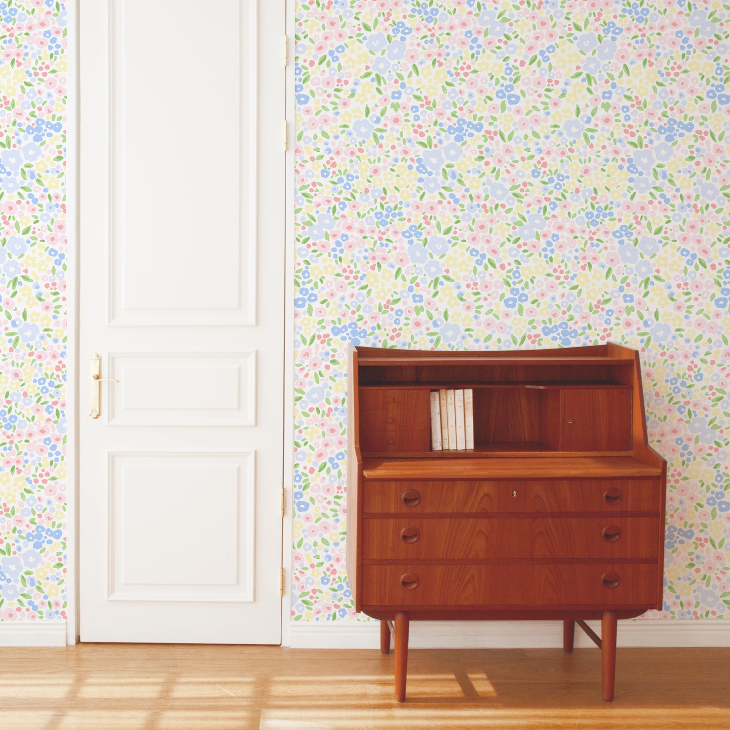 colorful floral self adhesive wallpaper for nursery