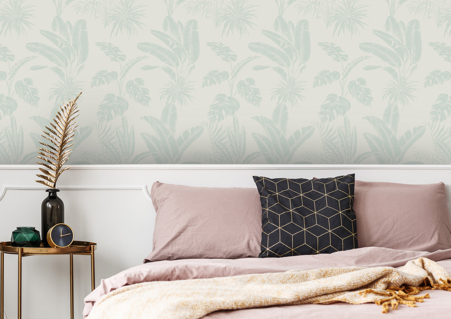  tropical plant removable wallpaper for boho interior