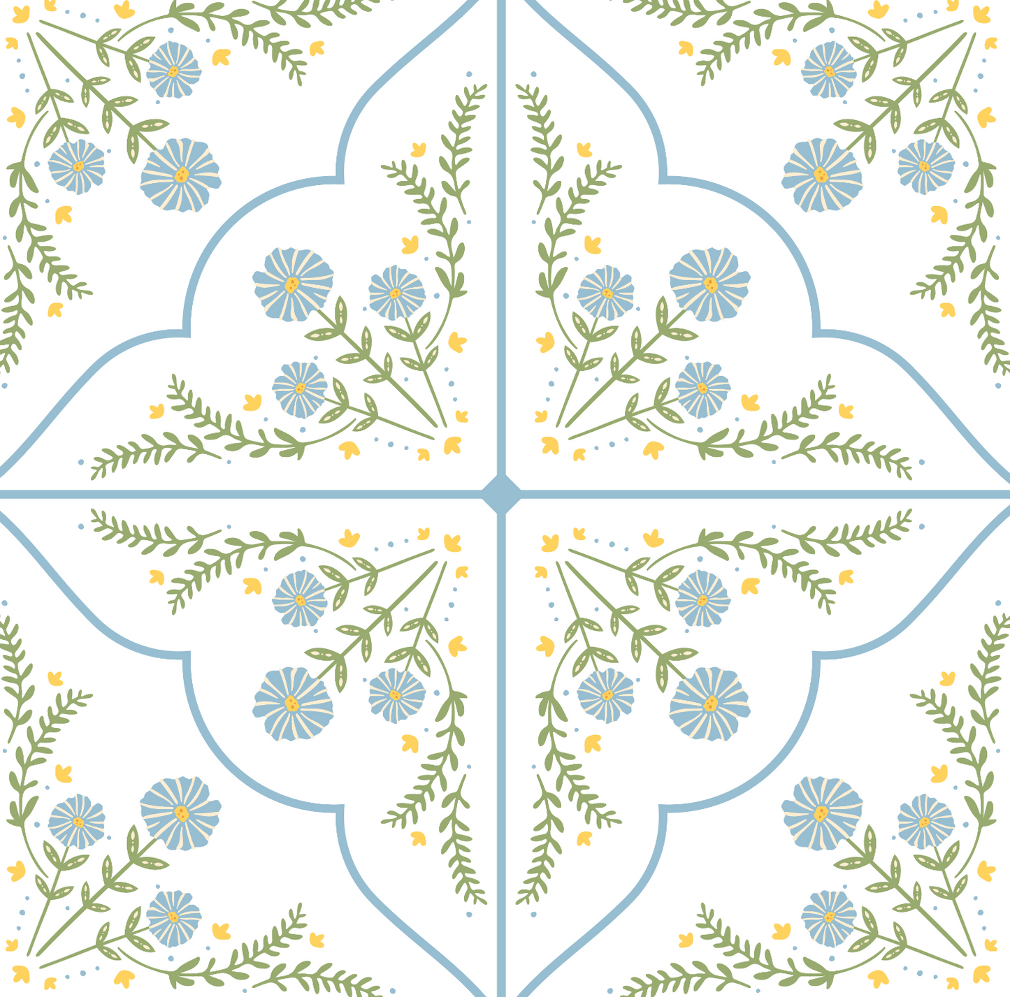 French country farmhouse blue floral plaid peel and stick wallpaper 