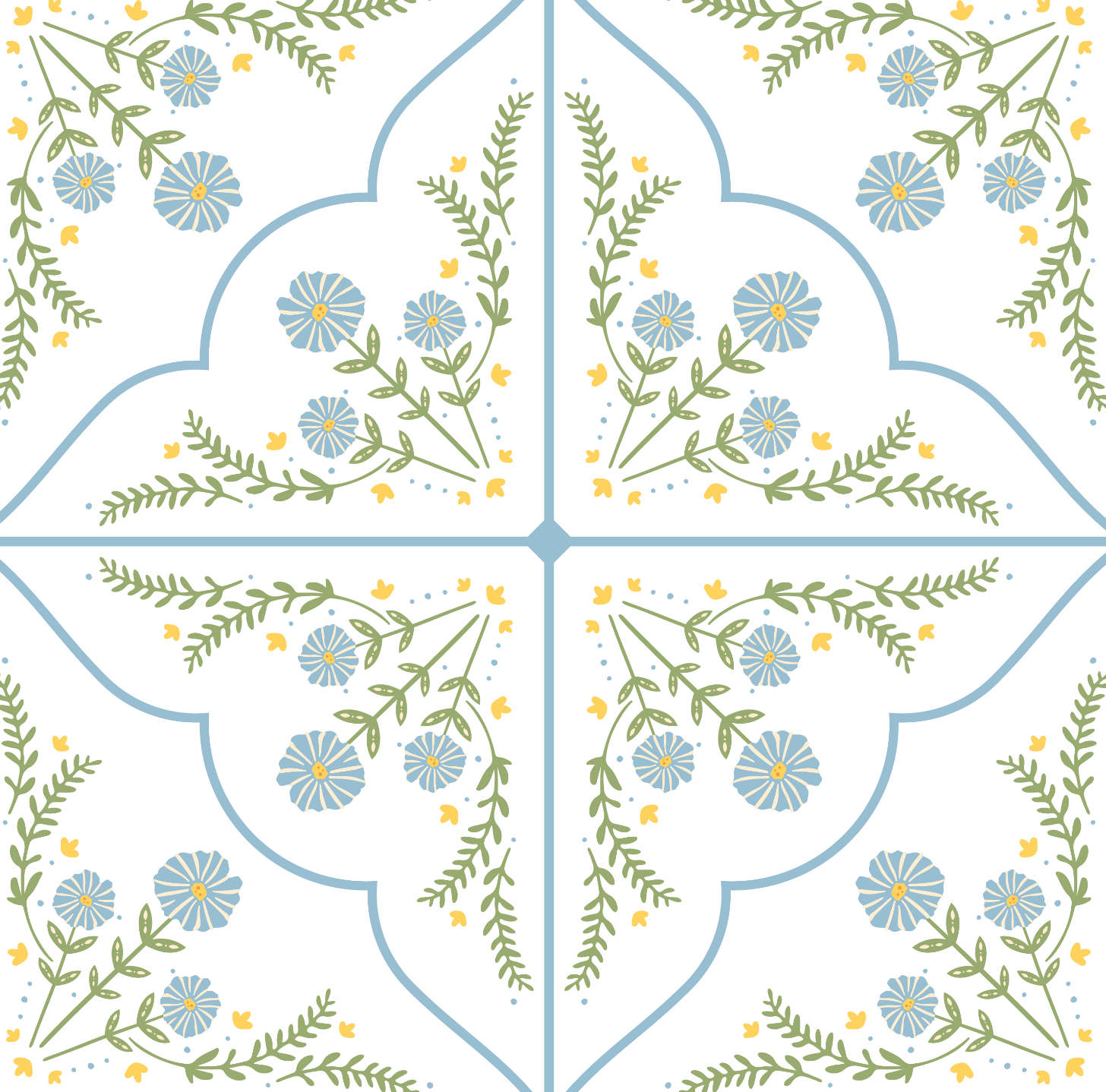 French country farmhouse blue floral plaid peel and stick wallpaper 
