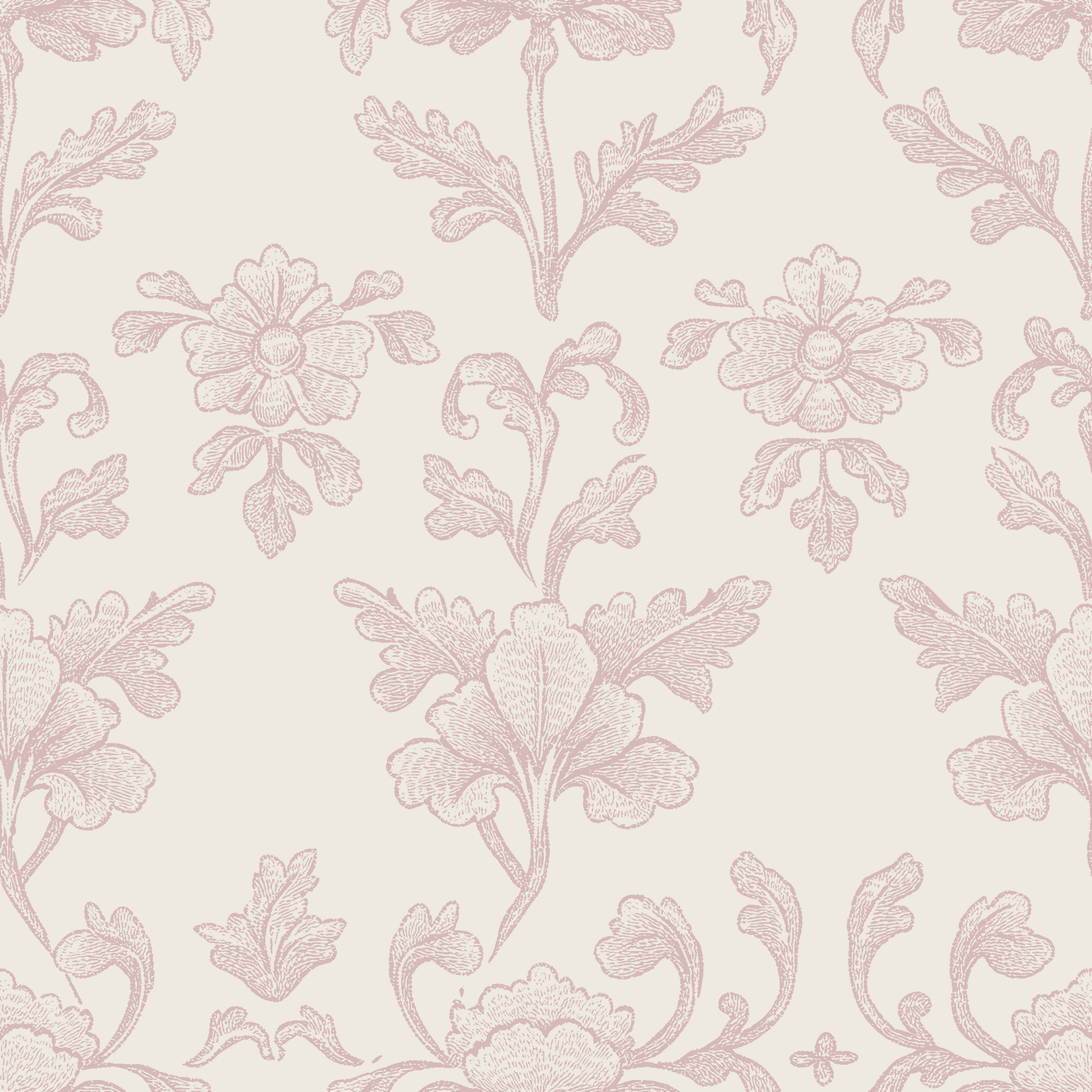 French Country Pink Floral Peel and Stick Wallpaper