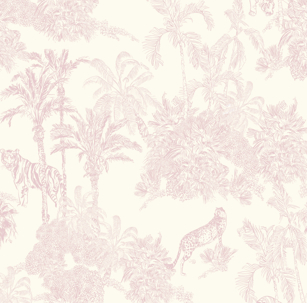 Pink toile wallpaper US Canada RollsRolla French country wallpaper