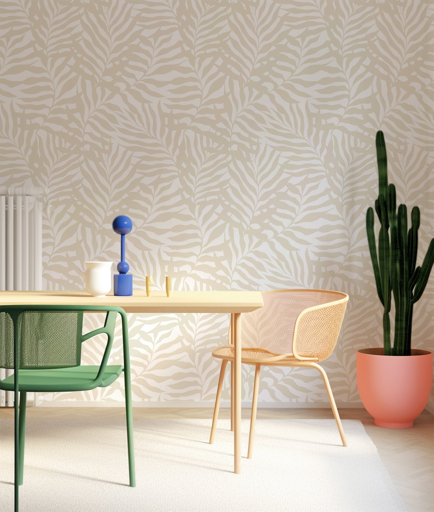 beige boho neutral wallpaper tropical removable wallpaper for mid century modern interior in US