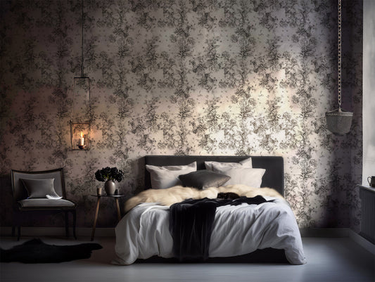 Black and White Floral Toile peel and stick wallpaper in US | RollsRolla