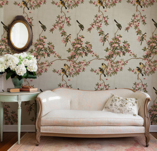Chinoiserie wallpaper French country style peel and stick wallpaper in US