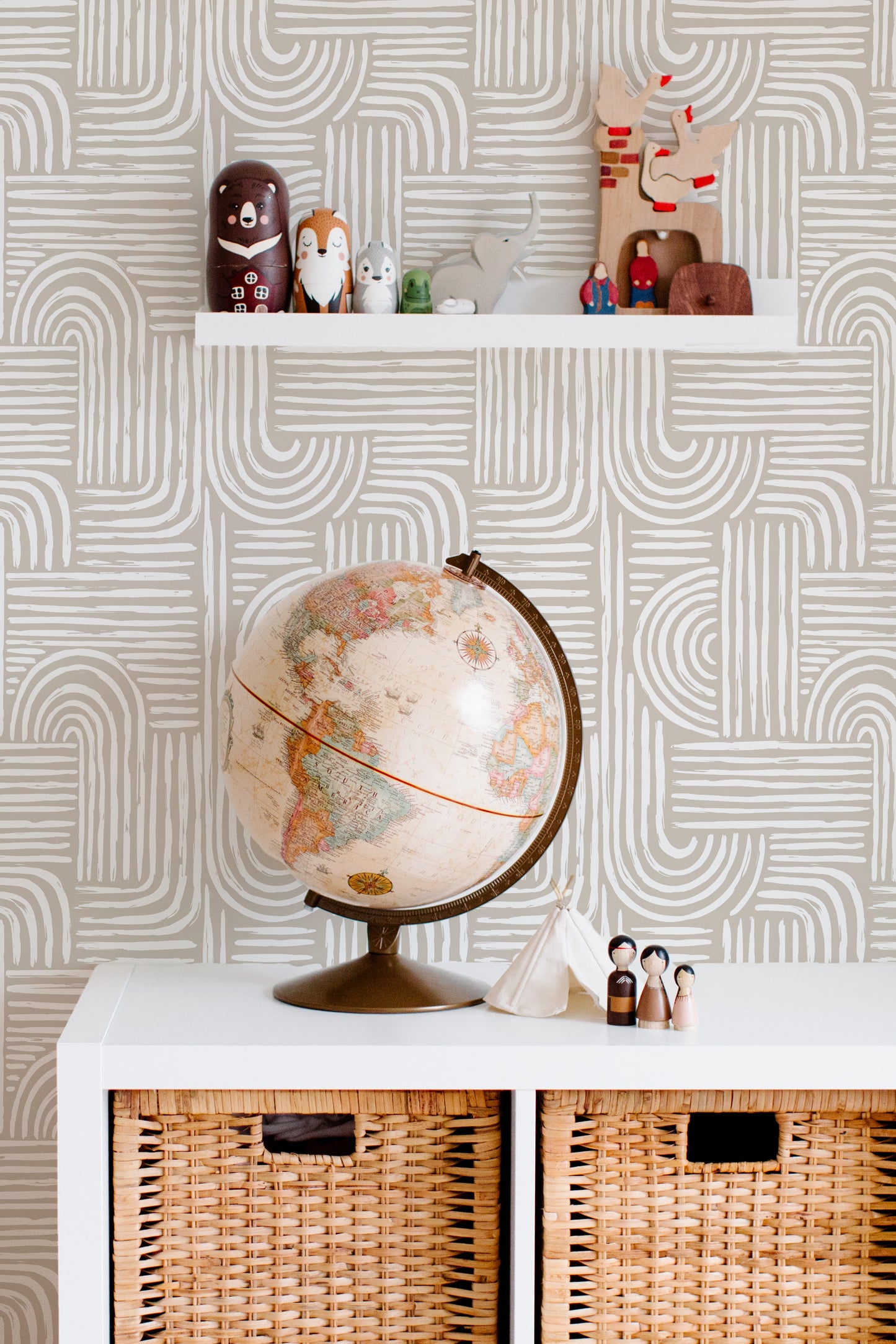 boho beige abstract modern self adhesive wallpaper in US