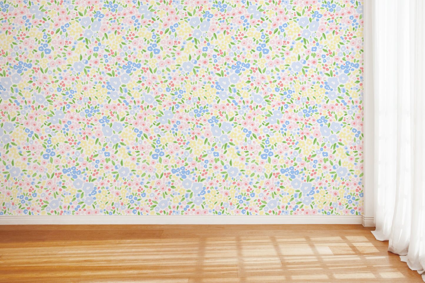 colorful floral self adhesive wallpaper for nursery