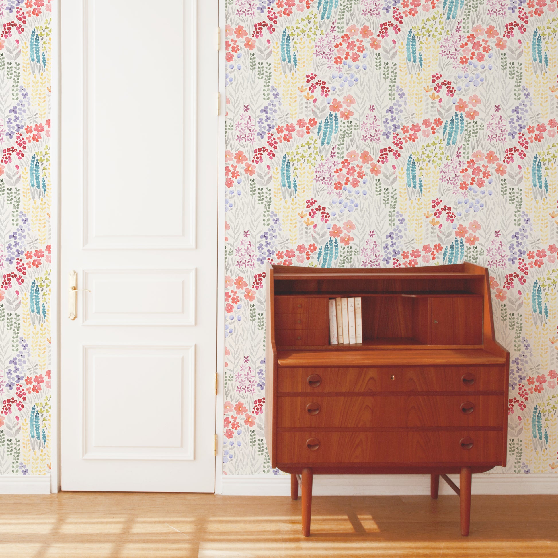 Watercolor Meadow peel and stick wallpaper in US | RollsRolla