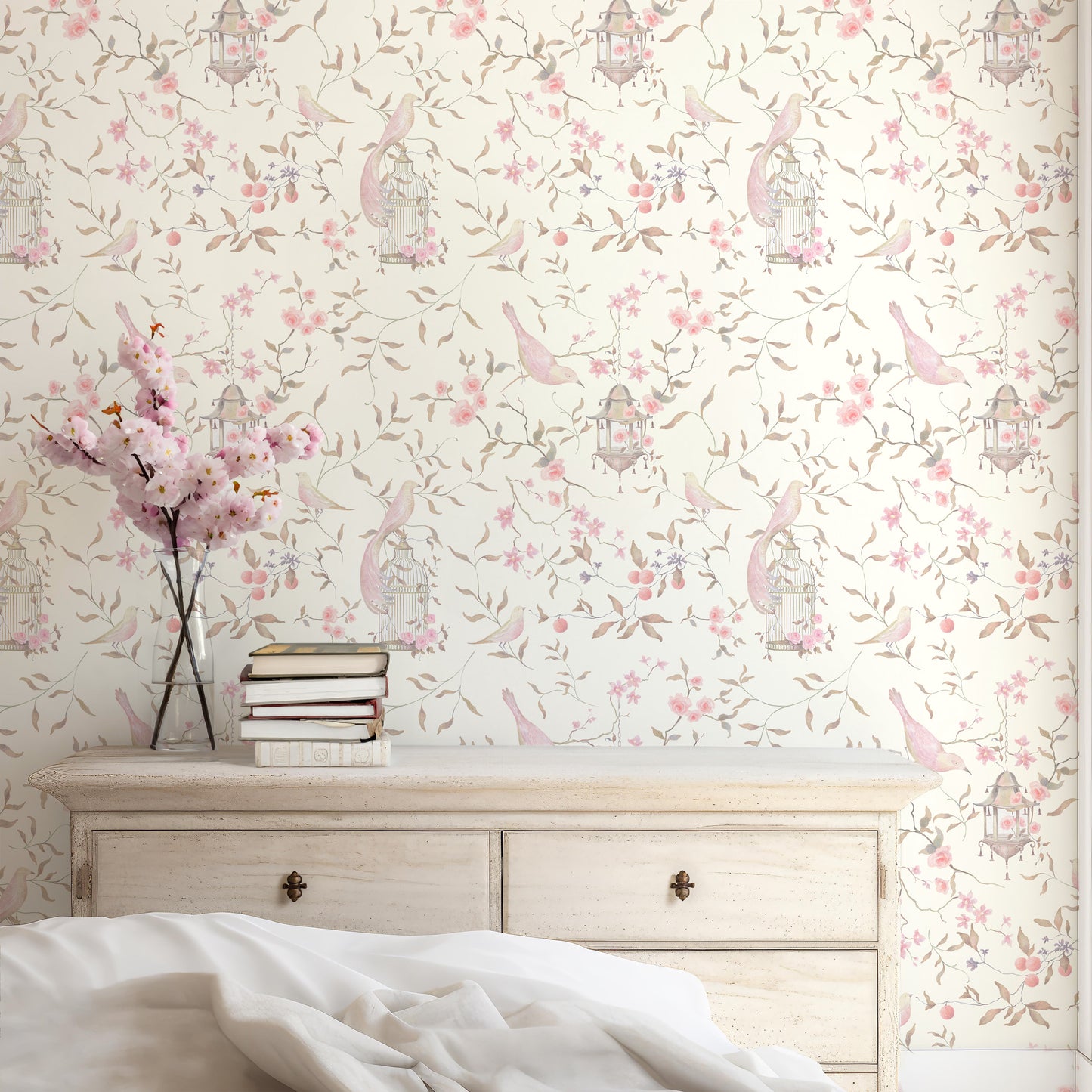 victorian romantic pink wallpaper