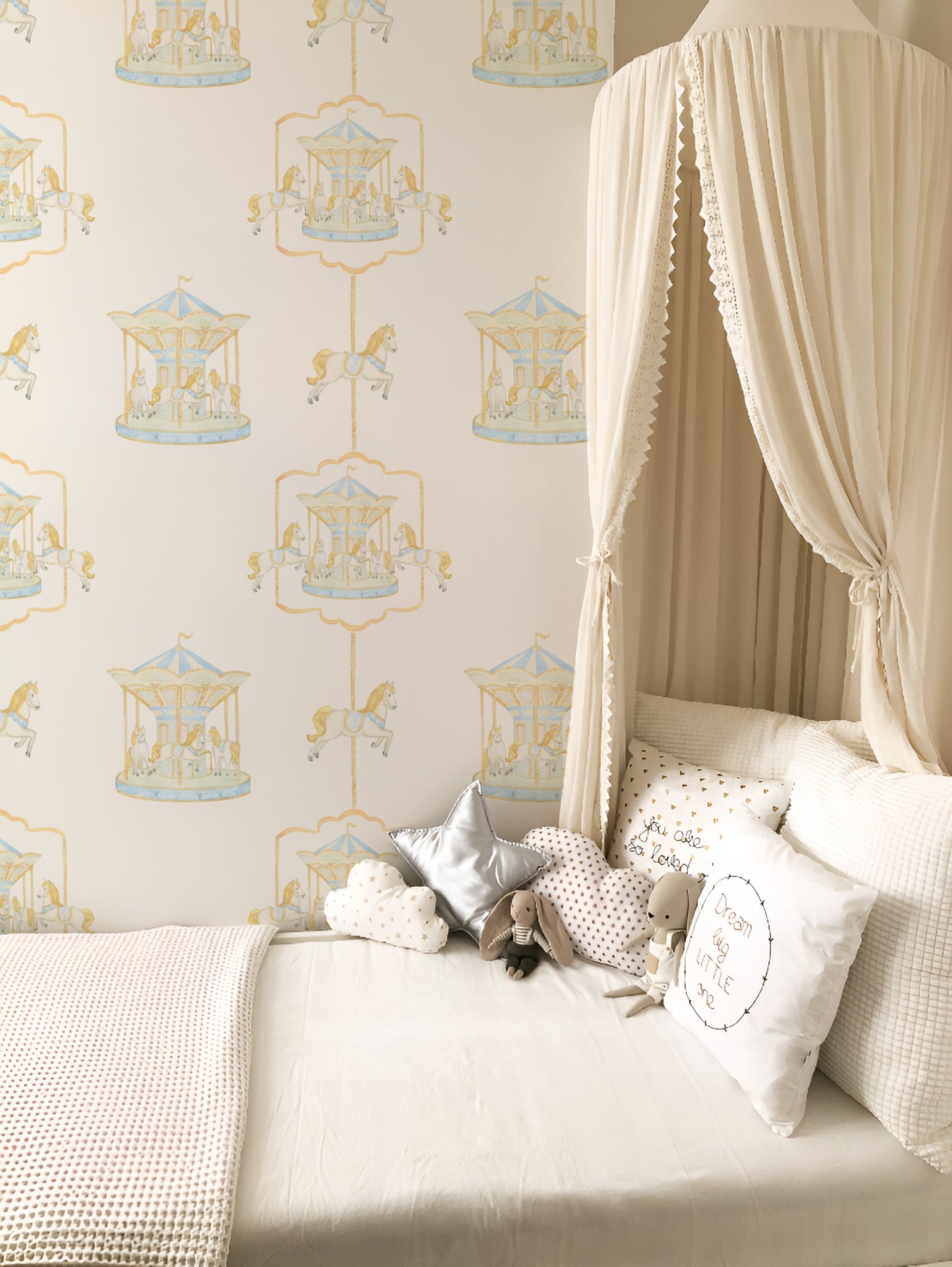  pastel carousel nursery wallpaper