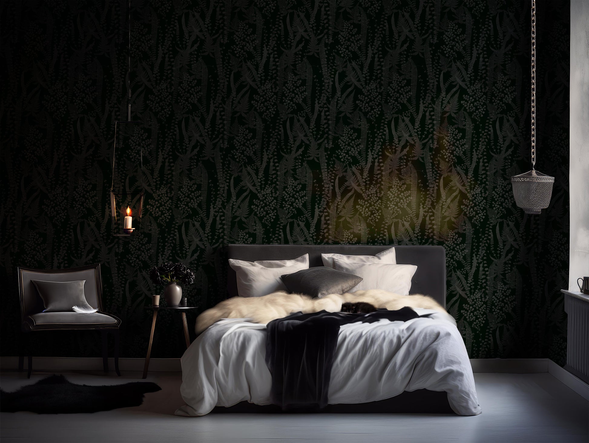 Night Fern peel and stick wallpaper in US | RollsRolla