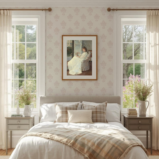 Pink Floral Block Print