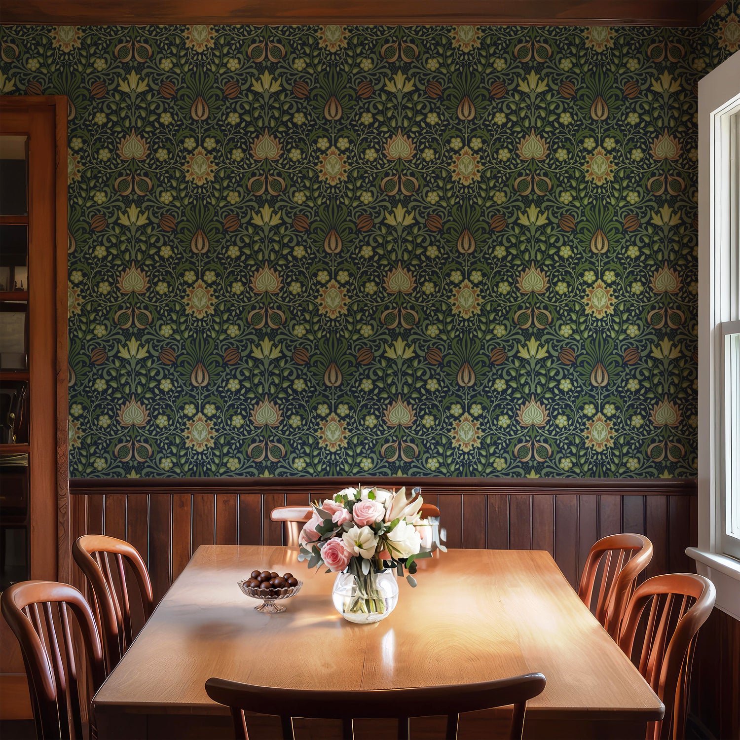 William Morris Persian Botanics peel and stick wallpaper in US | RollsRolla
