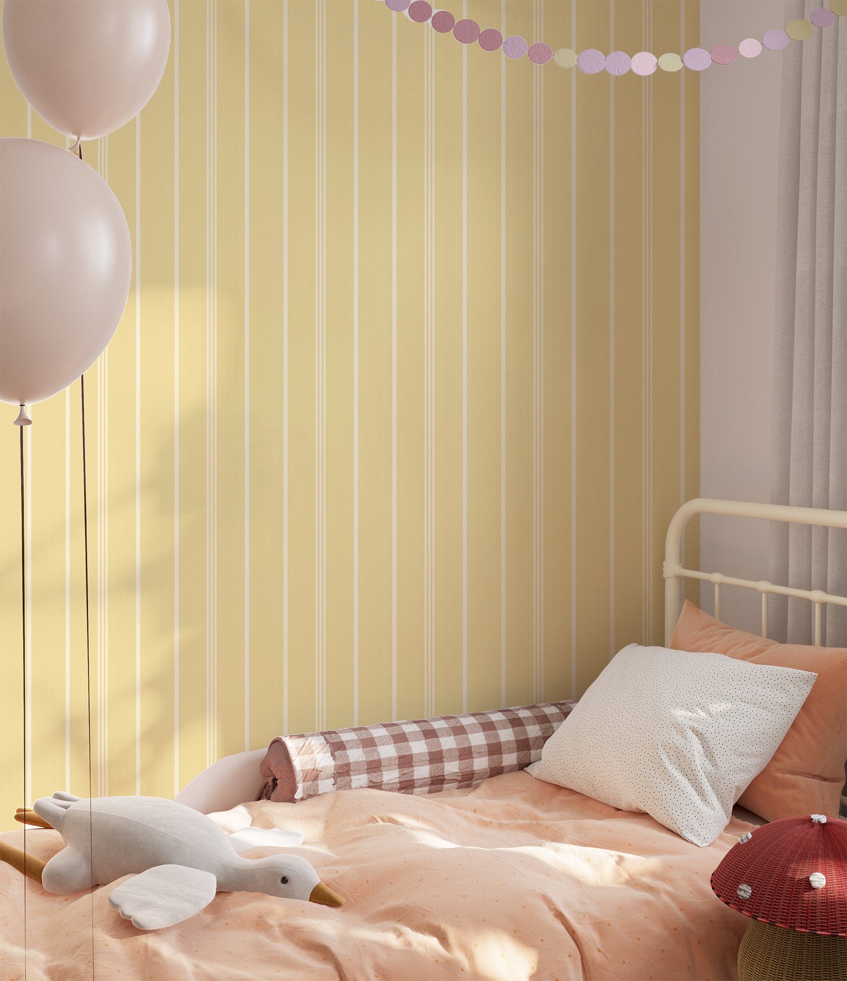 yellow stripe wallpaper for girls rool