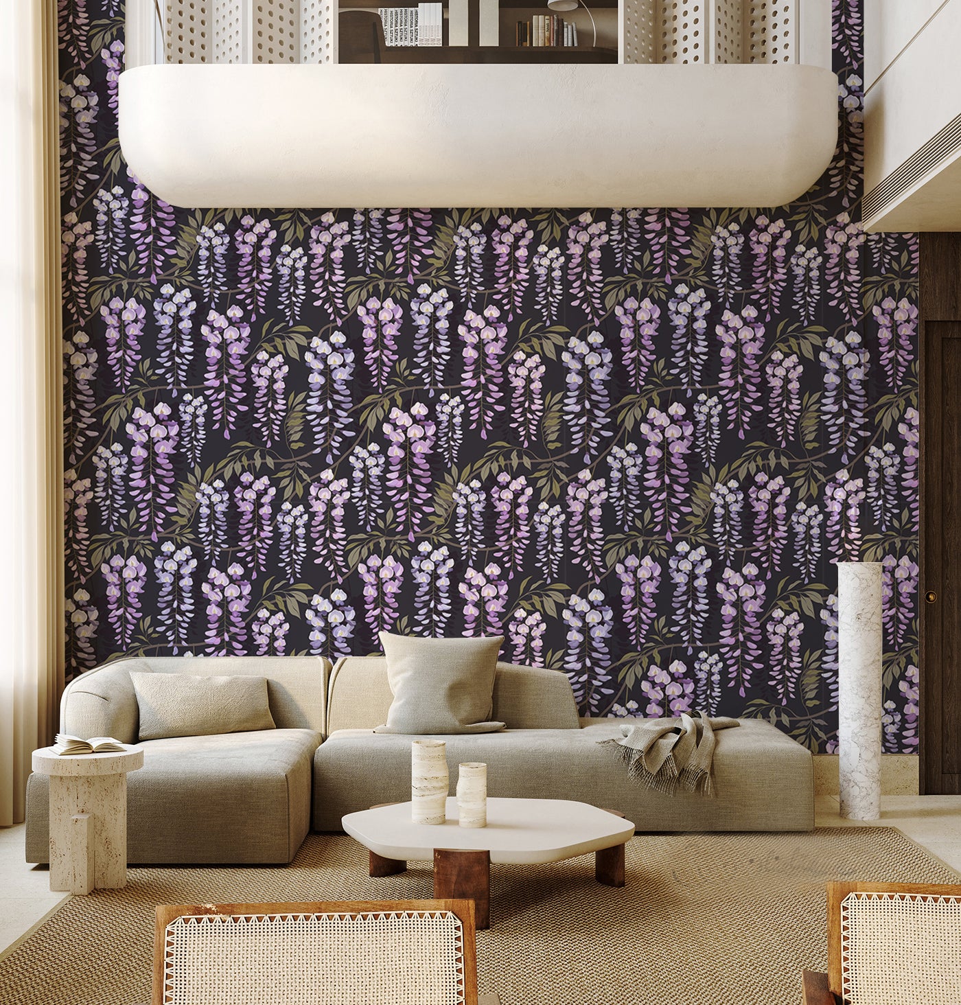 Purple Wisteria Peel and Stick Removable Wallpaper in US | RollsRolla