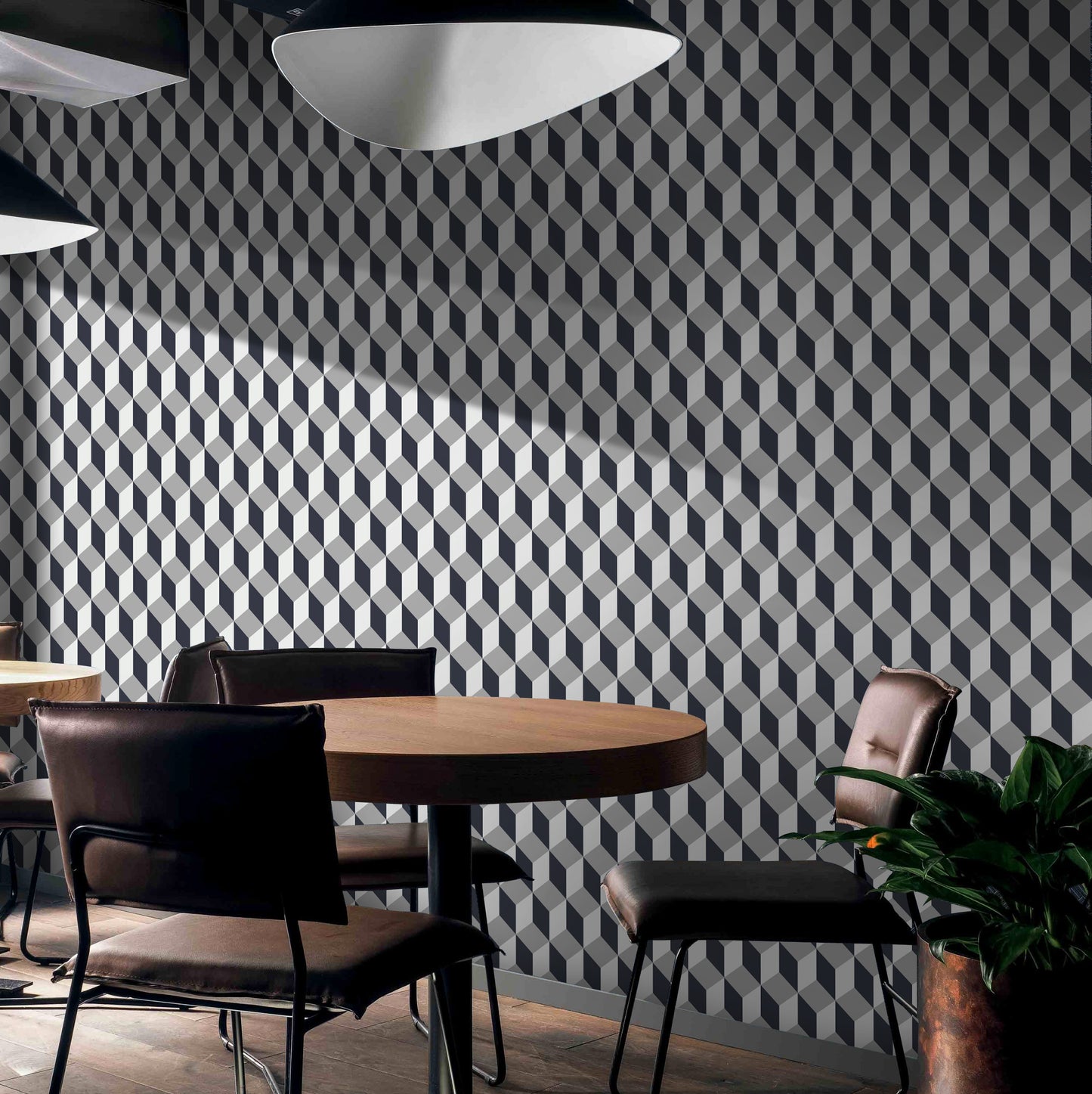Gray Tone Minimalism Geometric Peel & Stick Wallpaper Trio color | US
