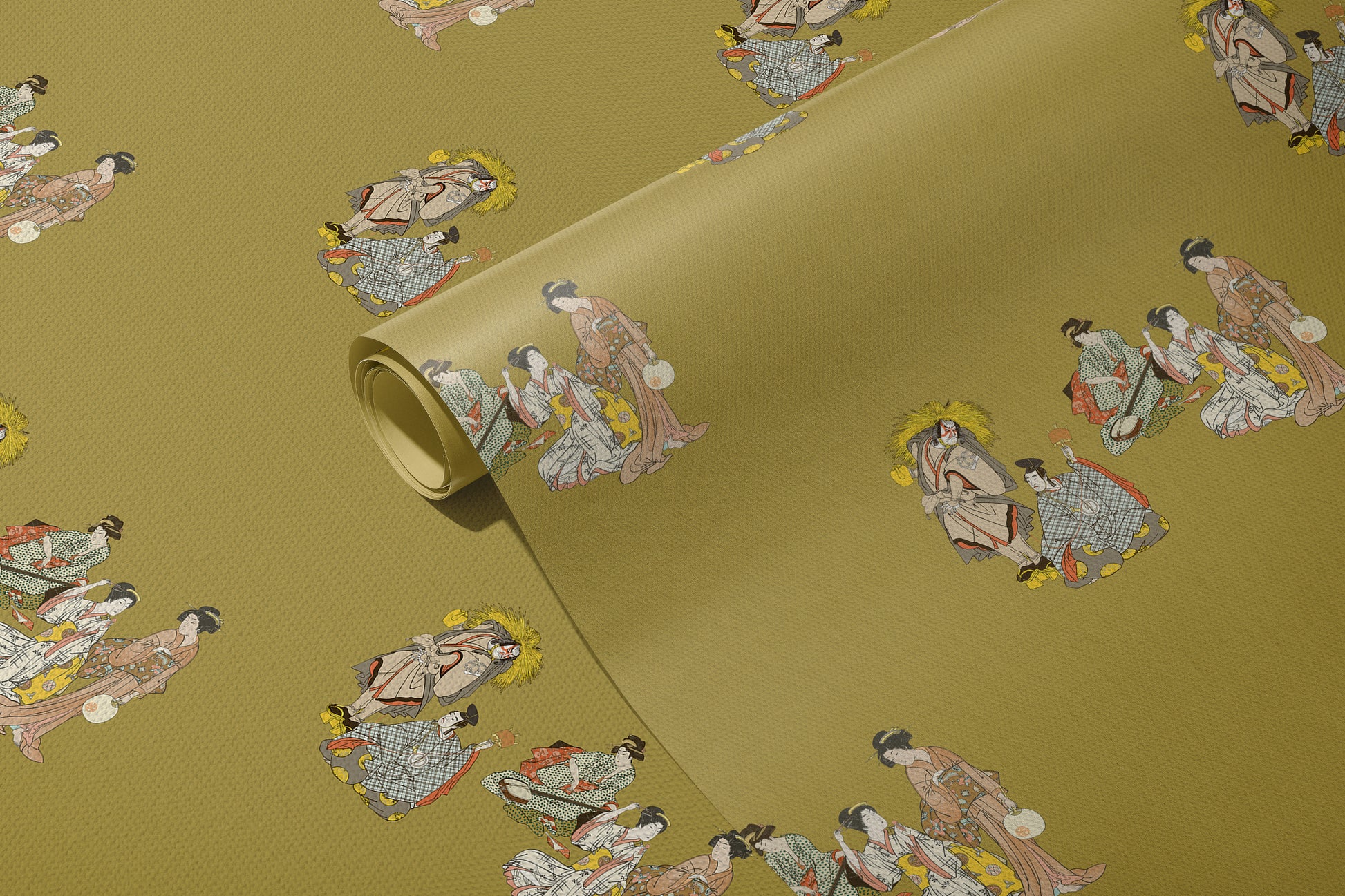 eclectic chilling Kabuki vintage peel and stick wallpaper sample image